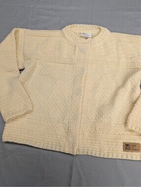 Dale of Norway Knit Cardigan Size Medium Cream Wool Sweater
